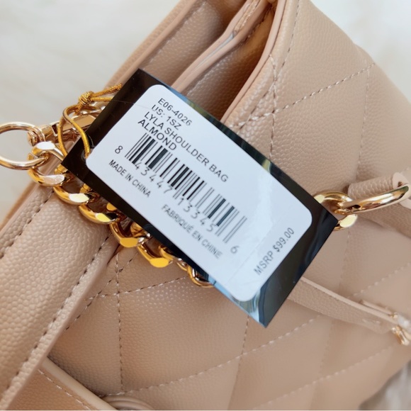 Bebe bag top handle crossbody Lyla beige tan quilted caviar - Picture 6 of 11